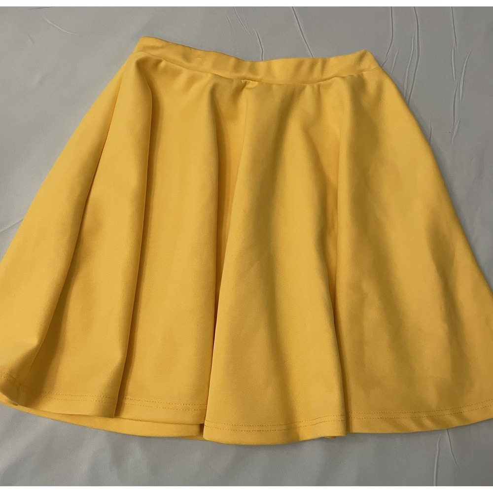 Johnny Skirt Womens S Yellow SkirtPreppy Mini Flare Pleated Pull USA Retro